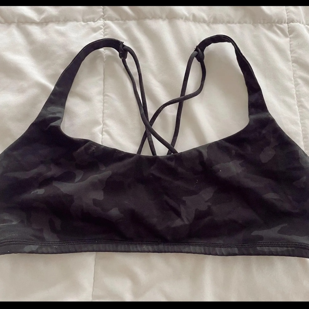 Black camo lulu bra